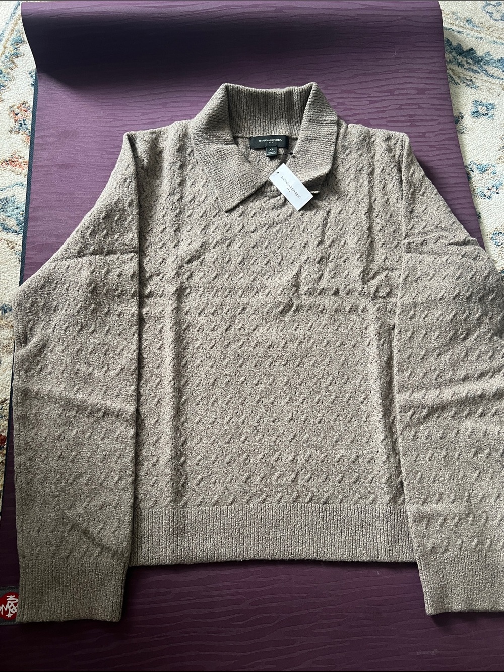 Banana Republic Taupe Polo Sweater